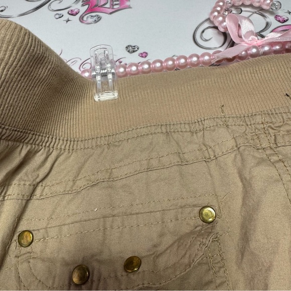 inc cargo pants capri tan brown beige straps adjustable cinch length joggers - Picture 2 of 7